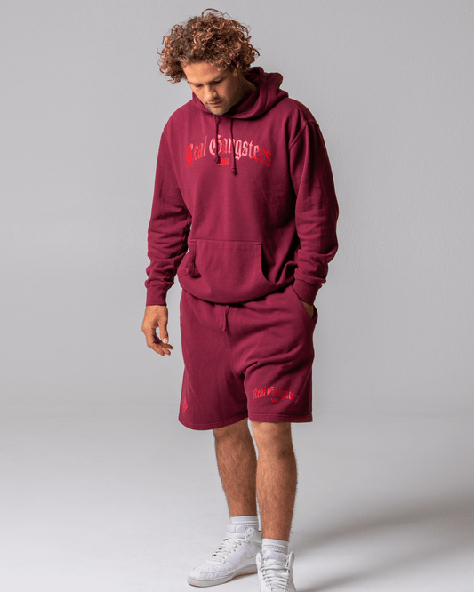 Old English Sweat Shorts - Crimson